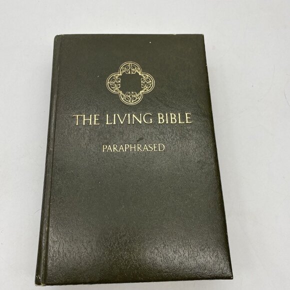 THE LIVING BIBLE Paraphrased 1973 Tyndale House Green Padded Hardcover - Picture 1 of 16